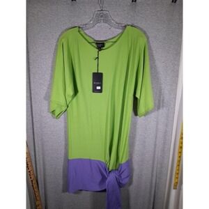 Rondina Top Womens Medium Boat Neck Tie Front